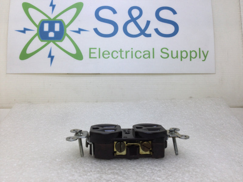 Leviton 5320 15 Amp 125 VAC Brown Duplex 3 Wire U Grounding Type Duplex Receptacle (Box of 10)