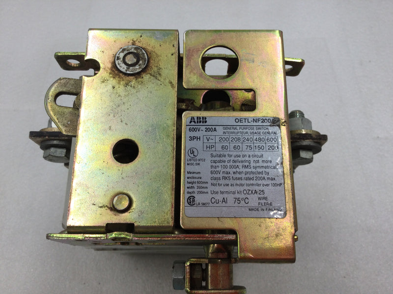 ABB OETL-NF200A 200 Amp 600V 3 Phase General Purpose Switch