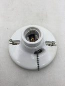 Leviton 29816-C Porcelain 4 1/2" Porcelain Lampholder Keyless 250 Watt 250 VAC Medium Base