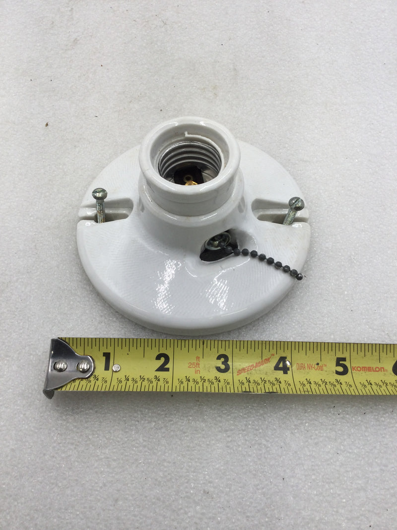 Leviton 29816-C Porcelain 4 1/2" Porcelain Lampholder Keyless 250 Watt 250 VAC Medium Base