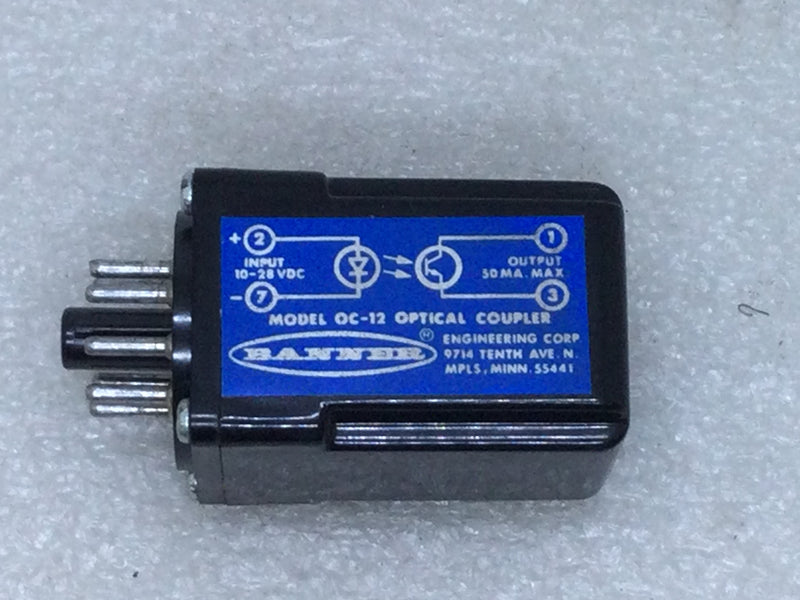 Banner Engineering OC-12 Optical Coupler Input 10-28VDC Output 50Ma. M