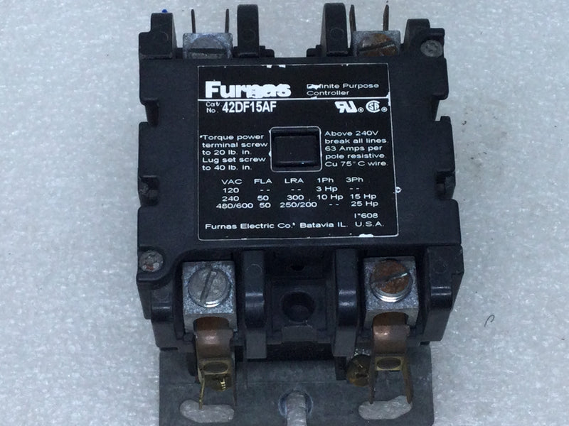 Furnas 42DF15AF Definite Purpose Controller 2-Pole 120V-600V 1-Phase and 3-Phase