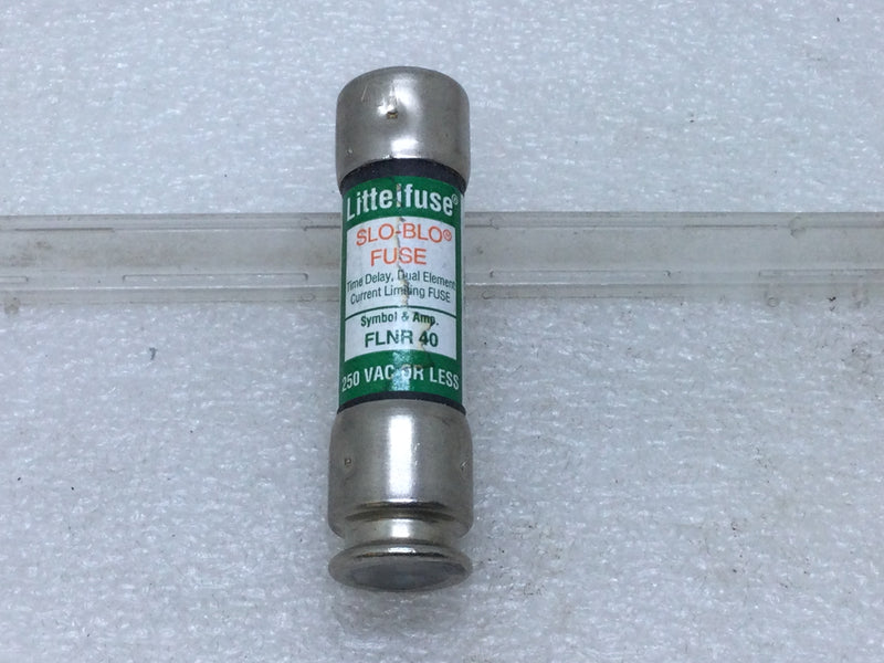 Littlefuse FLNR 40 SLO-BLO Fuse 40 Amp 250V or Less Dual Element Time Delay Fuse Current Limiting Class RK5