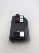 Square D 80420-007 Series Molded Control Center with 3 Position Selector Switch (Hand,Off,Auto) and Red/Off and Green/On Indicator Lights