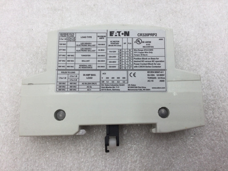 Eaton C320PRP2 Lighting Contactor for C30CN Power Pole Double Pole 30 Amp