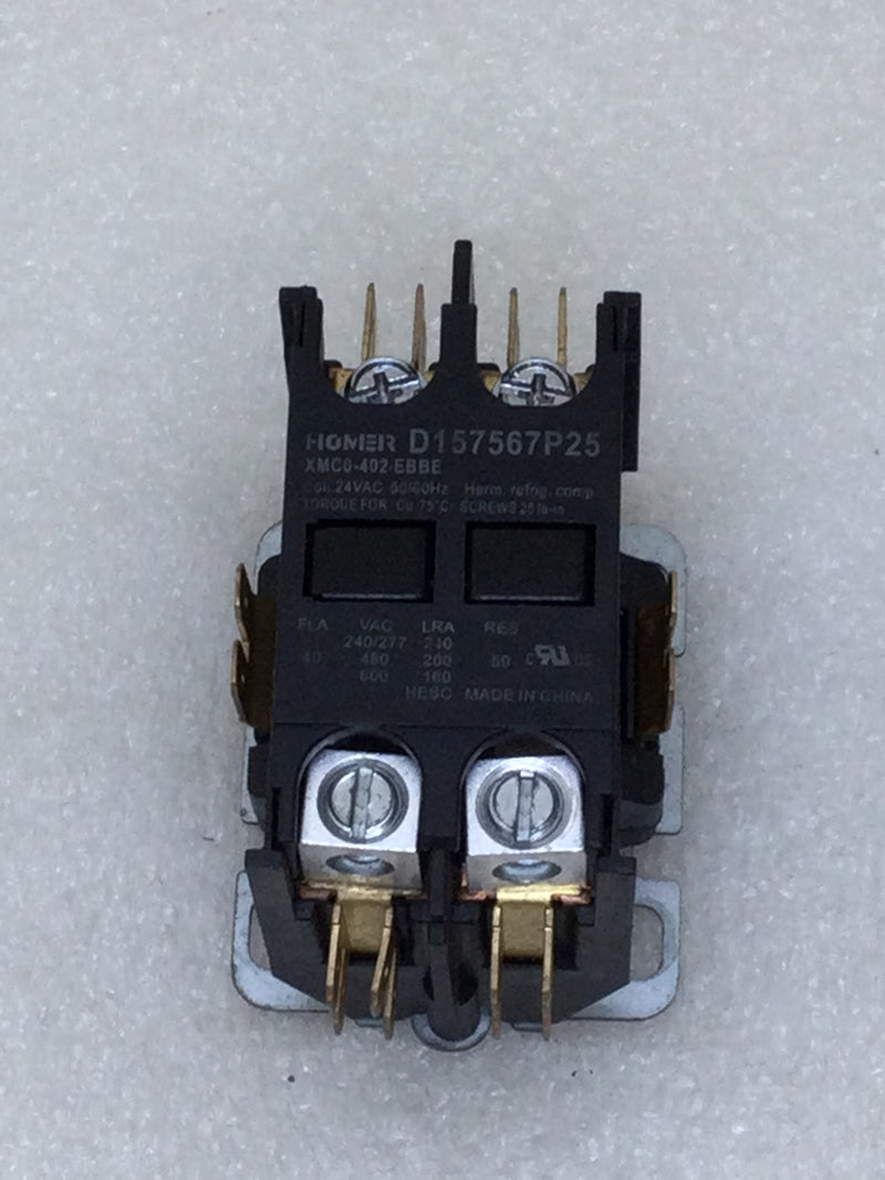 Homer XMCO-402-EBBE 40 Amp 2 Pole 240/277 VAC Contactor with 24 VAC Coil