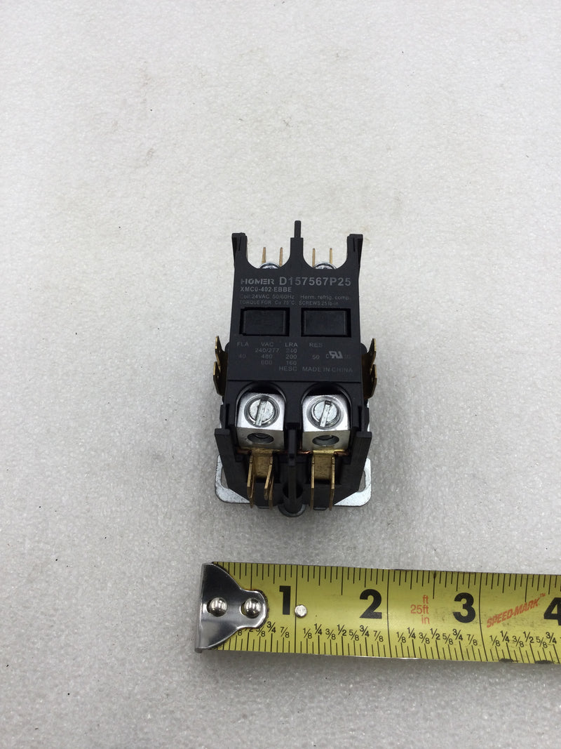 Homer XMCO-402-EBBE 40 Amp 2 Pole 240/277 VAC Contactor with 24 VAC Coil