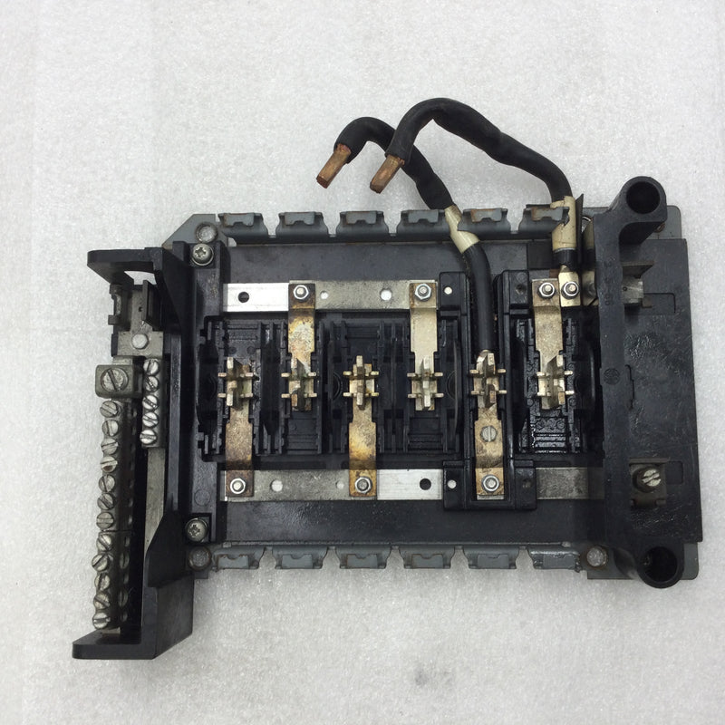 GE General Electric 6 Space/24 Circuit Split Bus Main Load Center Guts Only 8" X 9"
