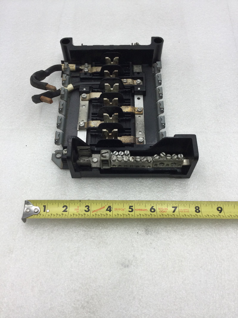 GE General Electric 6 Space/24 Circuit Split Bus Main Load Center Guts Only 8" X 9"