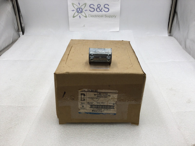 Steel City TK223SC 1" EMT Set Screw Conduit Coupling Zinc Die Cast/Concrete Tight (Box of 50)