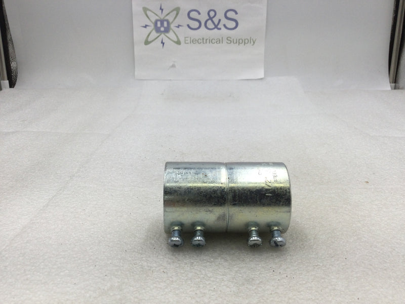 Steel City TK125A 1 1/2" EMT Set Screw Conduit Coupling Zinc Plated Steel/Concrete Tight (Box of 25)