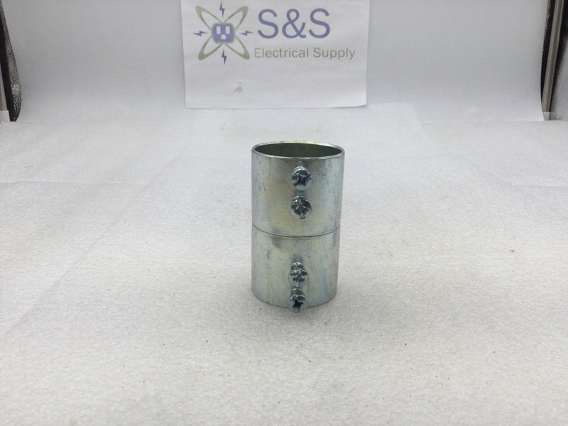 Steel City TK125A 1 1/2" EMT Set Screw Conduit Coupling Zinc Plated Steel/Concrete Tight (Box of 25)