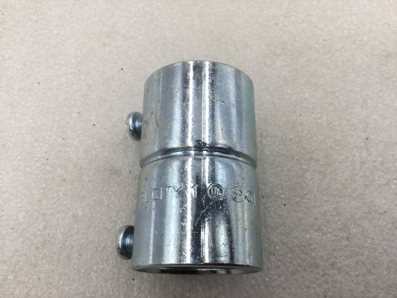 Steel City TK123A 1" EMT Set Screw Conduit Coupling Zinc Plated Steel/Concrete Tight (Box of 25)
