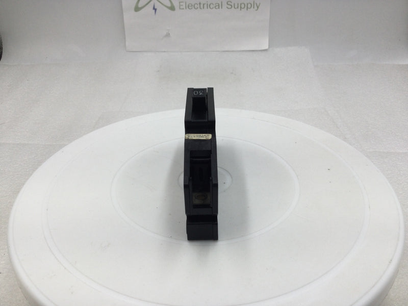 Zinsco, Challenger, GTE/Sylvania QB30 1 Pole 30 Amp 120VAC Type QB Bolt On Circuit Breaker QB130