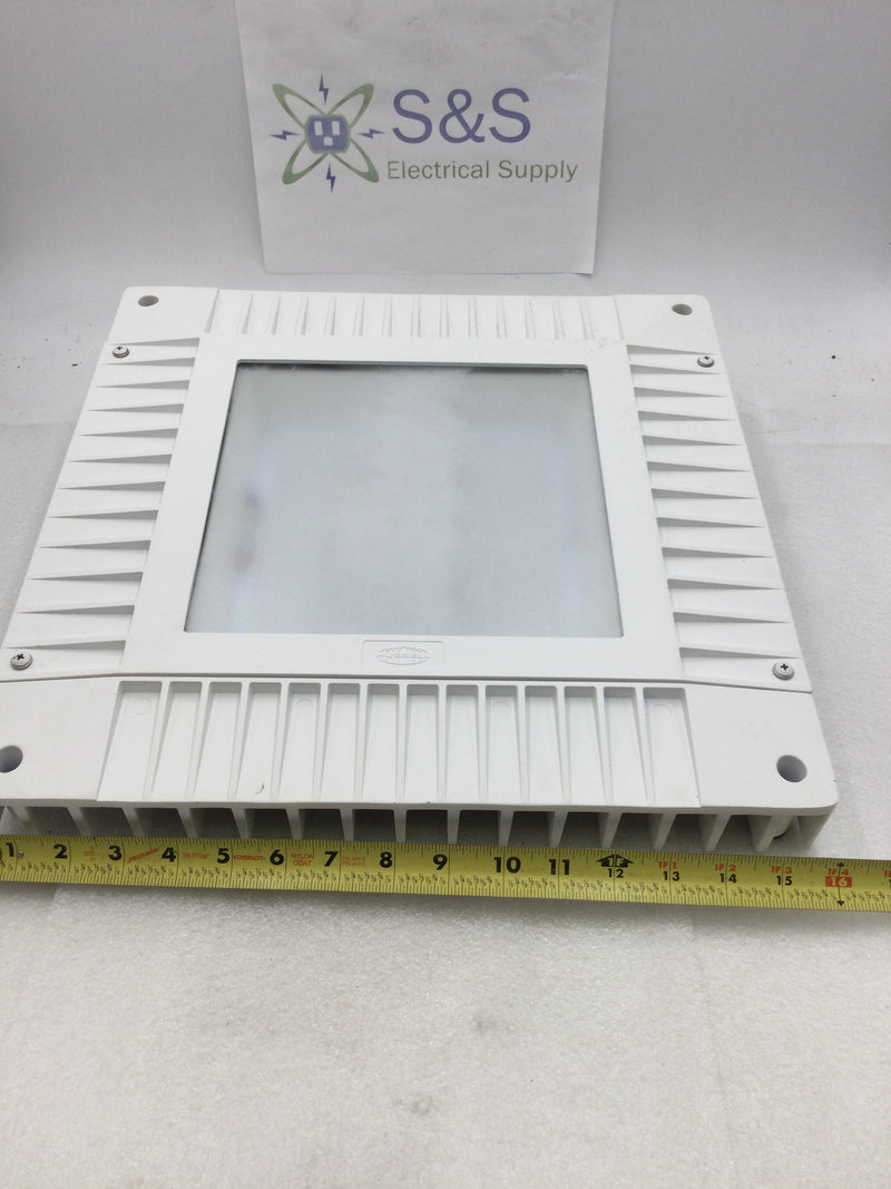 Hubbell  Hubbell CLED-LL-7-UNV-S-5-WH low-profile LED canopy light for outdoor use.