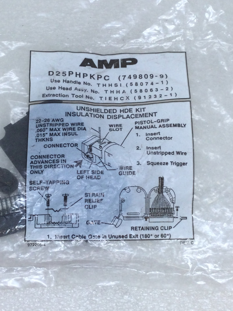 AMP D25PHPKPC/749809-9 Unshielded HDE Connector Kit