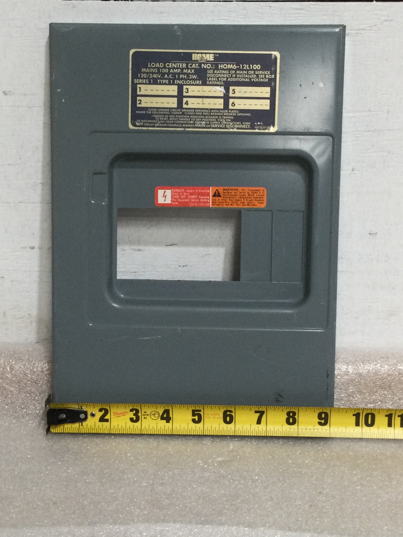 Square D Homeline HOM6-12L100S Dead Front Only 6 Space 100 Amp 120/240V 12 7/8" x 9 1/8"
