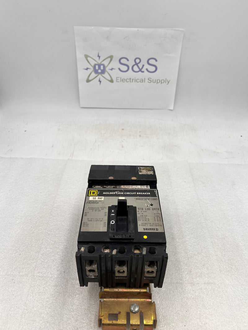 Square D FA34050 50 Amp 3 Pole 600V I-Line Plug In Circuit Breaker FA-34050