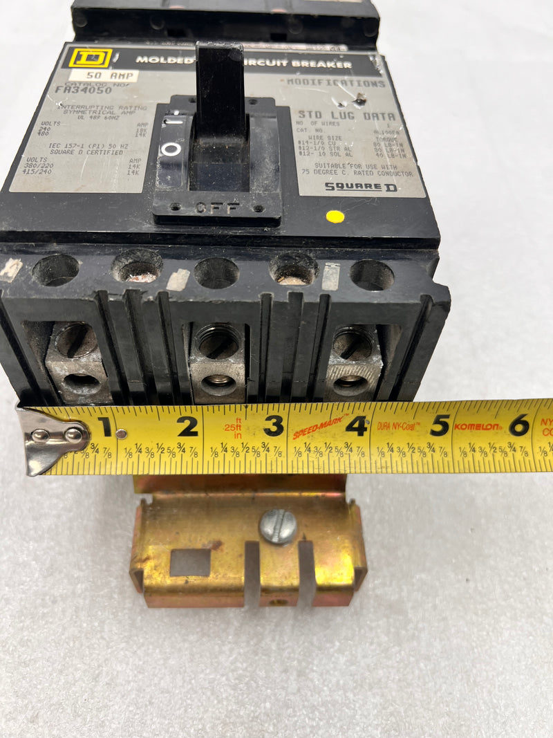 Square D FA34050 50 Amp 3 Pole 600V I-Line Plug In Circuit Breaker FA-34050