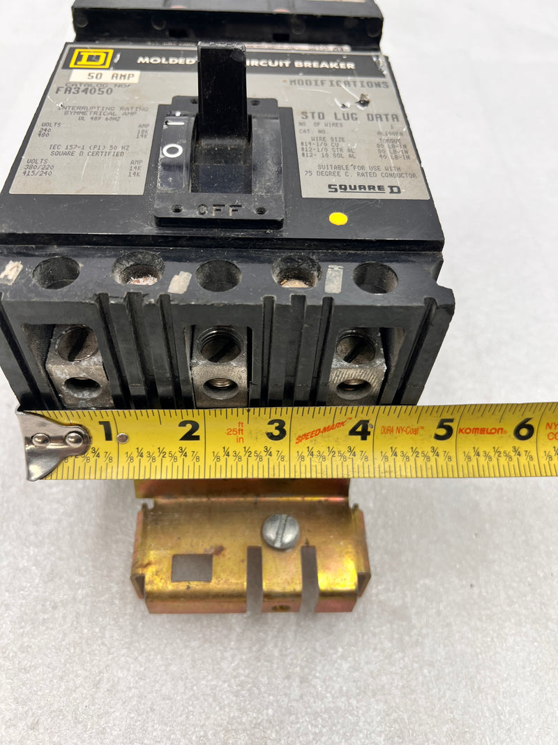 Square D FA34050 50 Amp 3 Pole 600v I-Line Plug In Circuit Breaker