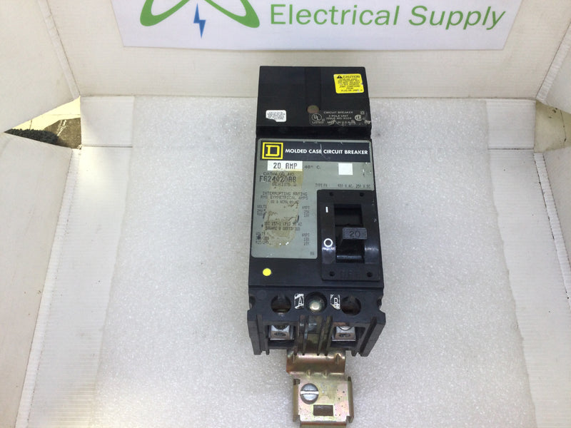 Square D FA24020AB 20 Amp 480VAC 2 Pole I Line Circuit Breaker