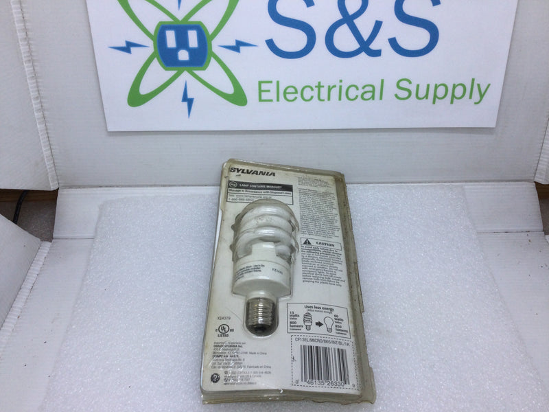 Sylvania Micro-Mini CFL Twist Light Bulb 13W 120V Soft White 800 Lumens 6500K