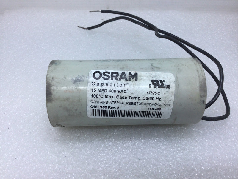 Osram Capacitor 47895-C 15MFD 400V for Metal Halide 250W