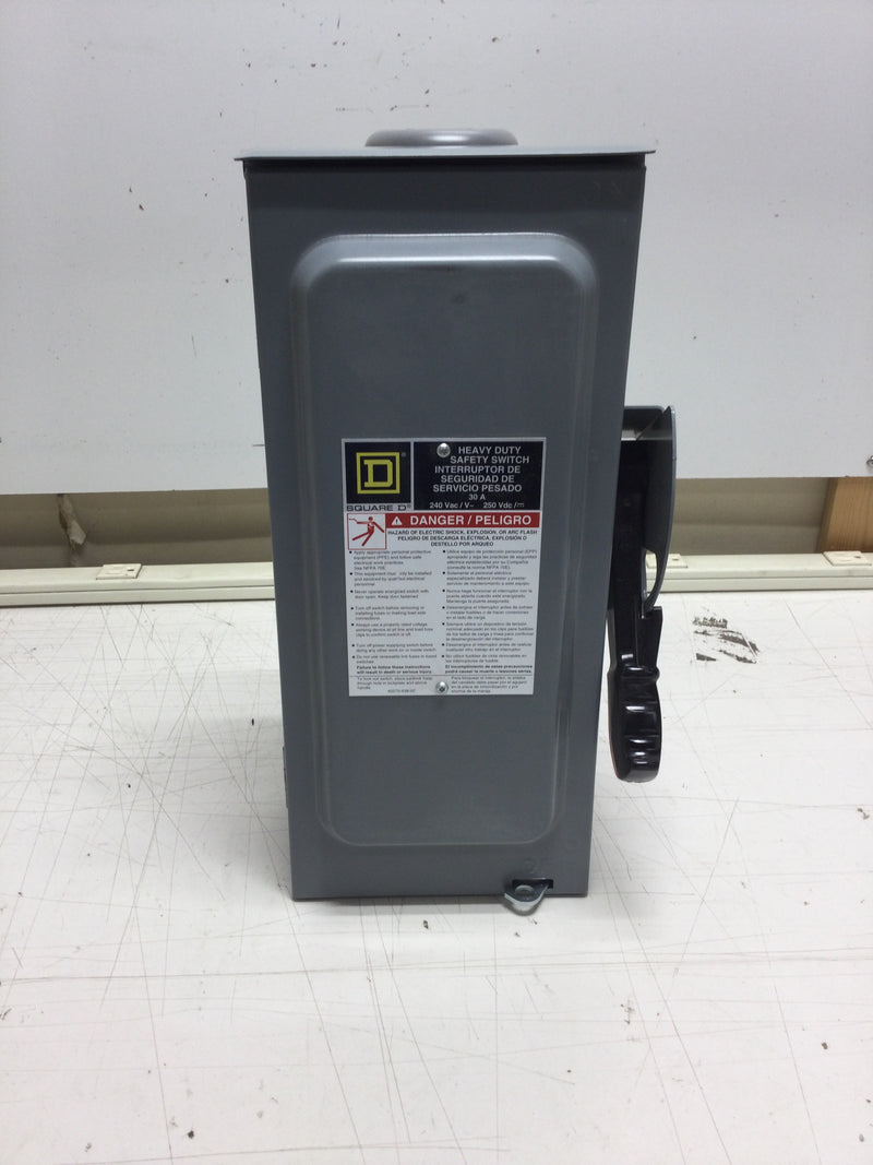 Square D H321NRB 30 Amp 240V Fusible Safety Switch Enclosure 14 1/2" x 7 1/2"