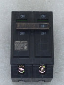 General Electric THQL2115 15 Amp 2 Pole 120/240V THQL Breaker - Printed Face