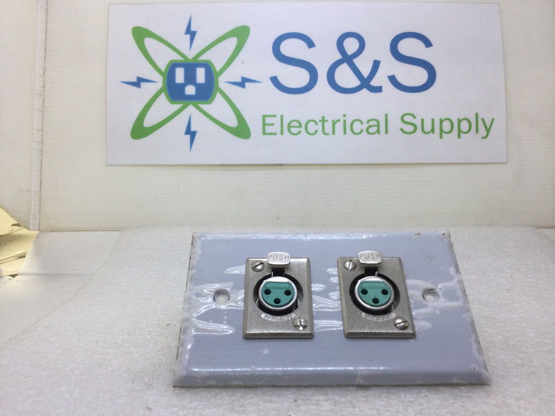 Switchcraft K3FS Dual XLR Audio Connector Wall Jack Plate