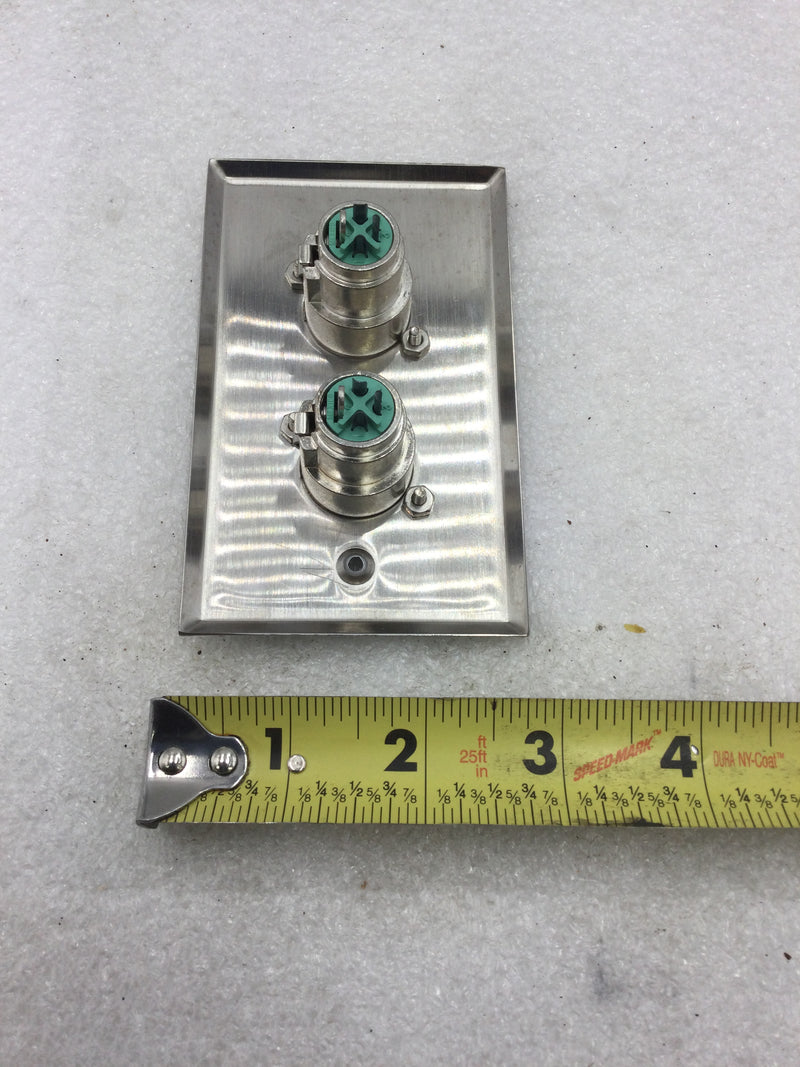 Switchcraft K3FS Dual XLR Audio Connector Wall Jack Plate