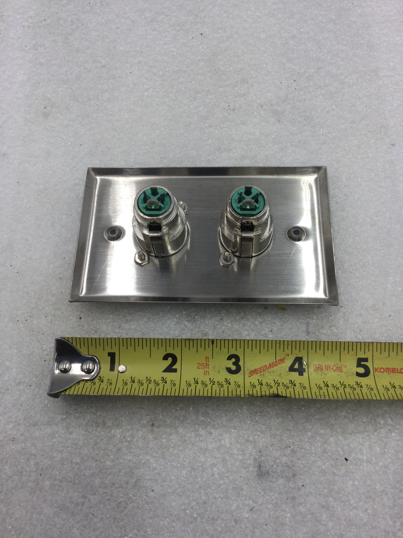 Switchcraft K3FS Dual XLR Audio Connector Wall Jack Plate