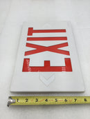 Astralite Exit Light Cover Only White w/Red Lettering 12.5" W X 8" T