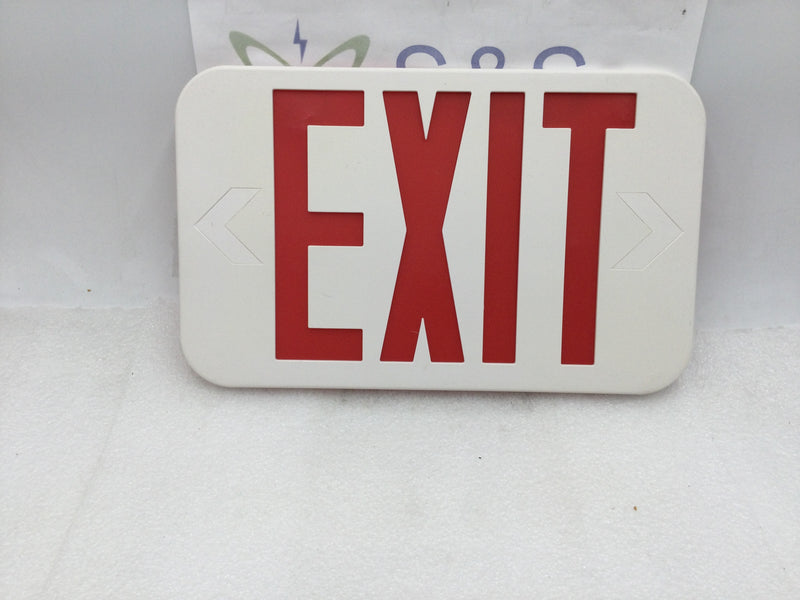 Lot of 4 Mixed Brands Exit Light Cover Only White w/Red Lettering and Rounded Corners