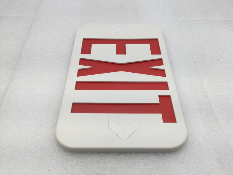 Lot of 4 Mixed Brands Exit Light Cover Only White w/Red Lettering and Rounded Corners