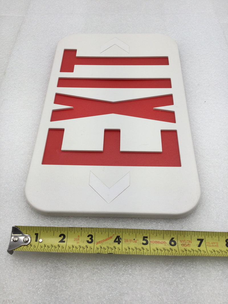 Lot of 4 Mixed Brands Exit Light Cover Only White w/Red Lettering and Rounded Corners