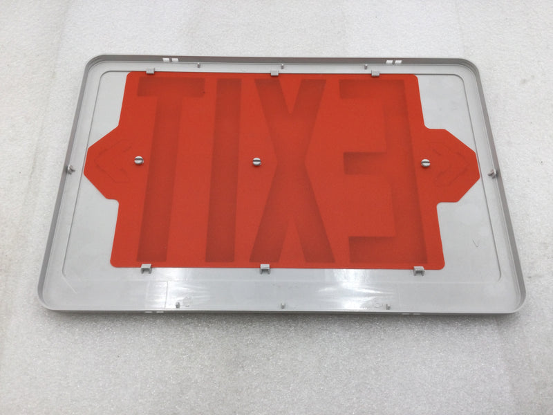 Lot of 3 Mixed Brands Exit Light Cover Only White w/Red Lettering 12" W X 8" T
