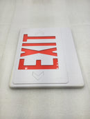 Lot of 2 Mixed Brands Exit Light Cover Only White w/Red Lettering 13" W X 10" T