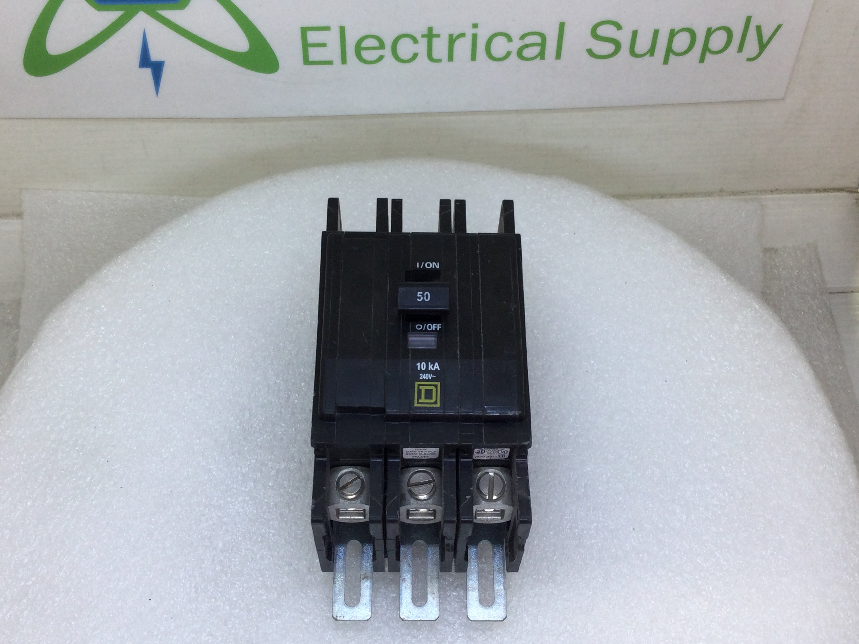 Square D QOU350 50 Amp 3 Pole 240V Type QOU Feed Thru Circuit Breaker