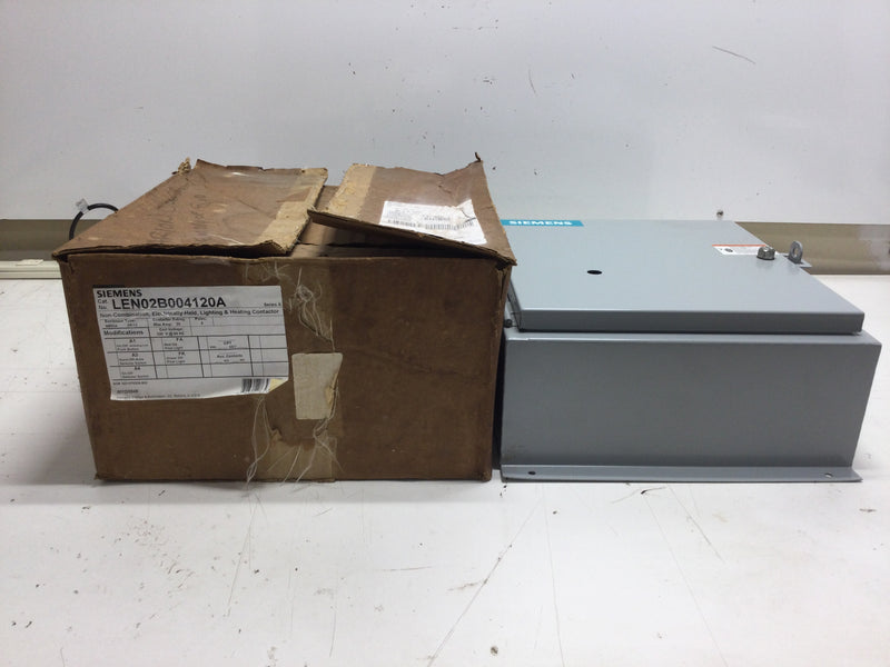 Siemens LEN00B004120A Lighting and Heating Contactor 20 Amp 277 VAC Single Phase 277/480 VAC 3 Phase in NEMA 12 Enclosure