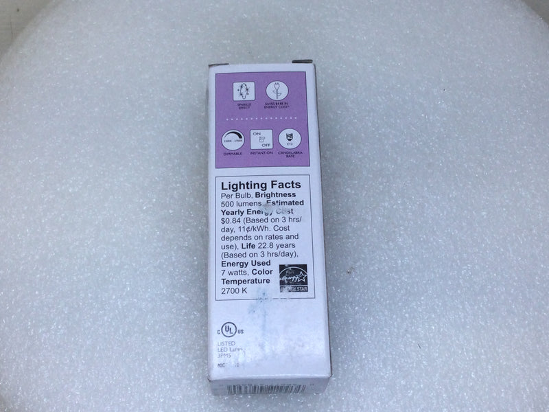 Philips 7B12/LED/827-22/E-12 7-Watt 500 Lumens 120V Warm Glow Bulb