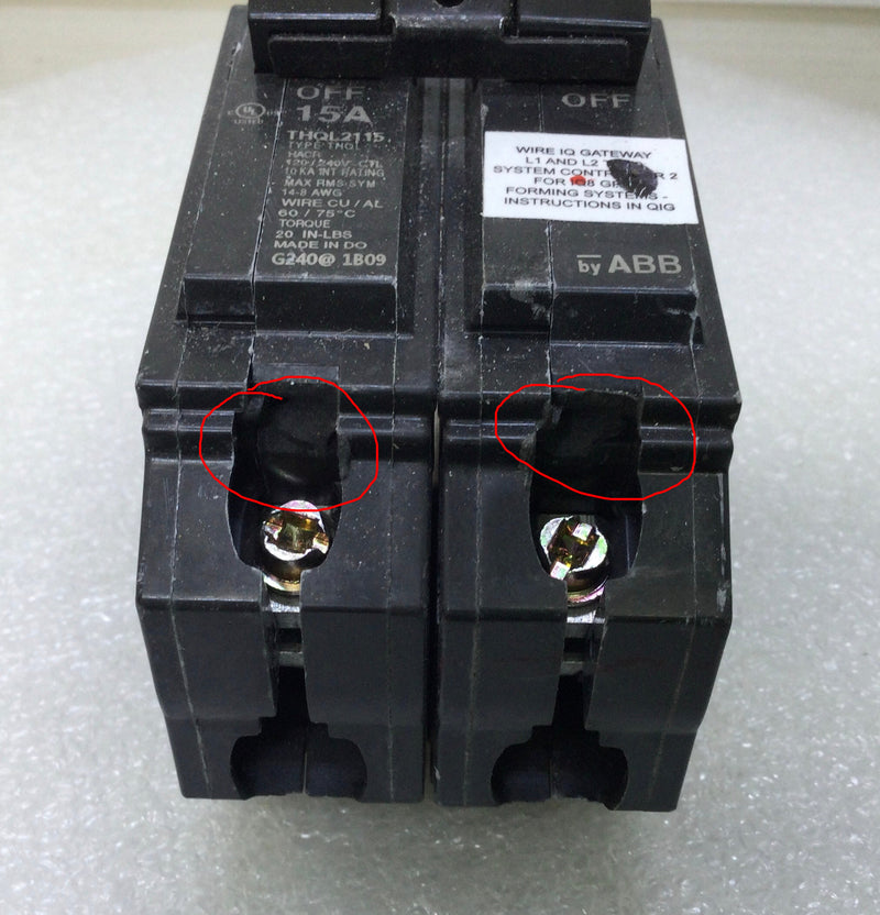 GE THQL2115 15 Amp 2 Pole 240V Circuit Breaker -Flawed
