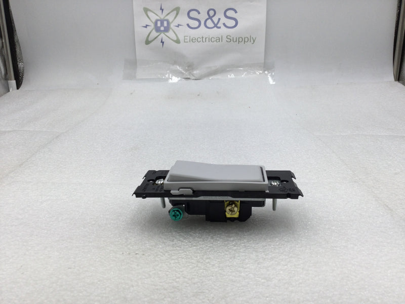 Leviton RE153-PG Renu Style 15 Amp 120/277 VAC 3 Way Decora Light Switch in Gray