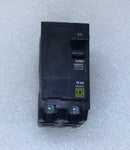 Square D QO225 25 Amp 2 Pole 120/240V Circuit Breaker - Yellow Face
