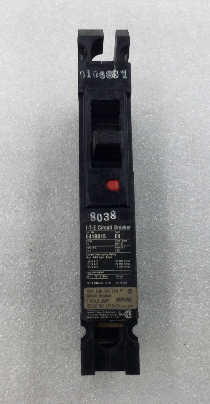 ITE E41B015 15 Amp 1 Pole 125/277V Circuit Breaker