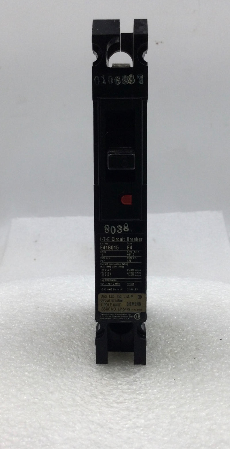 ITE E41B015 15 Amp 1 Pole 125/277V Circuit Breaker