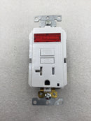 Leviton GFPL2-PLW 20 Amp 125 VAC Smart Lock Pro Self Test GFCI Outlet with Pilot Light