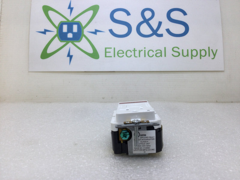 Leviton GFPL2-PLW 20 Amp 125 VAC Smart Lock Pro Self Test GFCI Outlet with Pilot Light