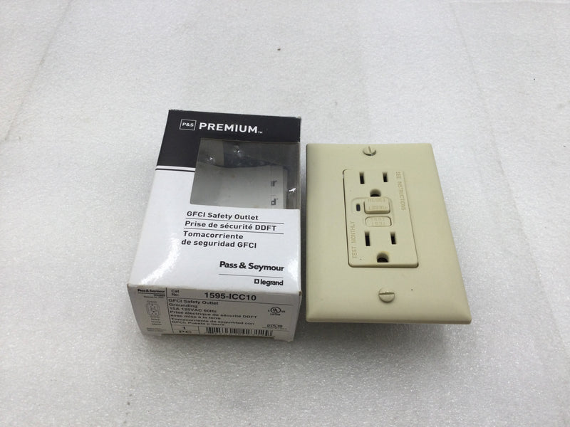 Pass & Seymour 1595-ICC10 Premium GFCI Safety Outlet 15 Amp 125 VAC in Ivory