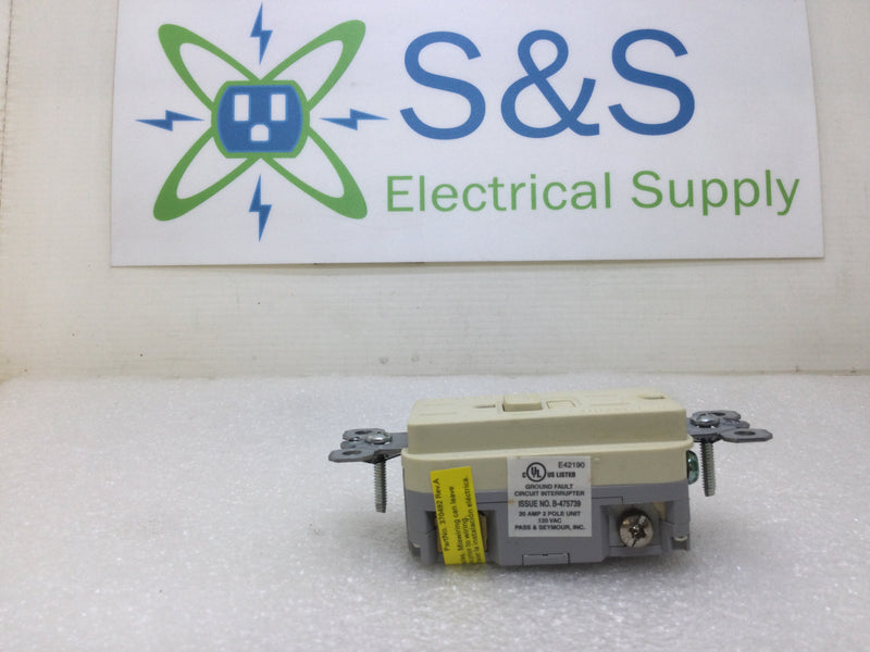 Pass & Seymour 1595-ICC10 Premium GFCI Safety Outlet 15 Amp 125 VAC in Ivory